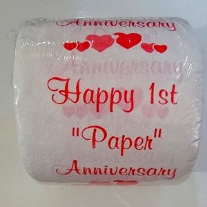 Happy 1st Paper Anniversary And Happy Birthday I love You gag gift toilet paper